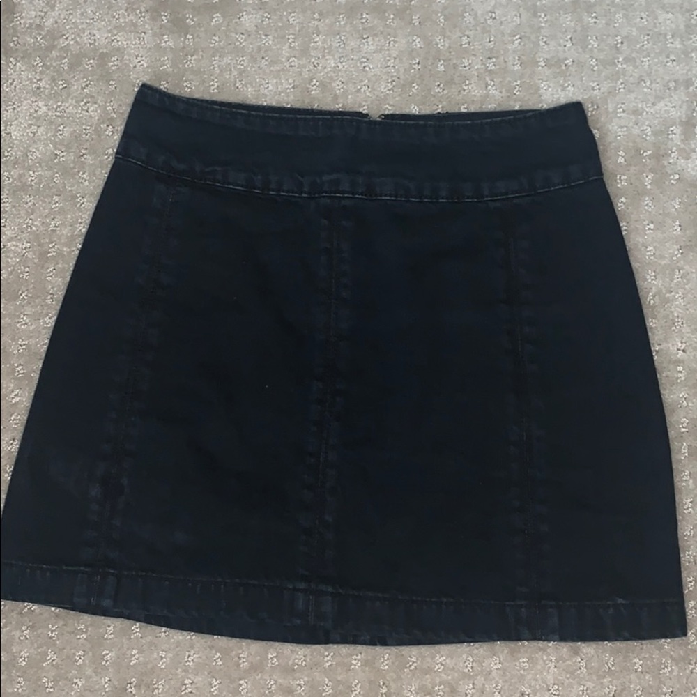 Free People Black Jean Skirt